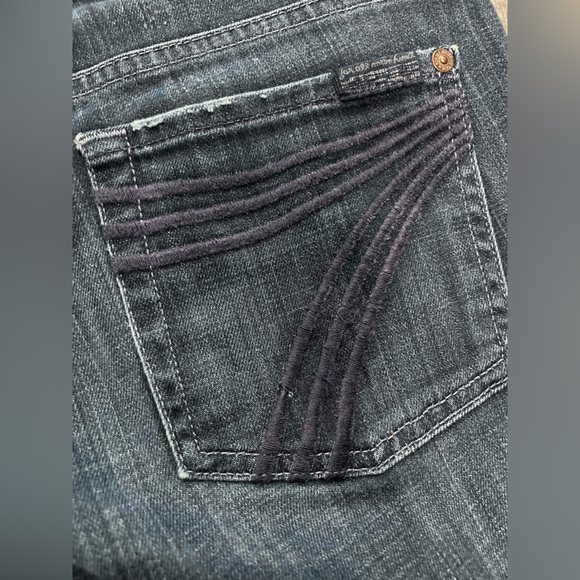 7 for All Mankind DOJO Jeans Women’s Size 27 Dark Wash Flare Leg U115B380S - Picture 6 of 9